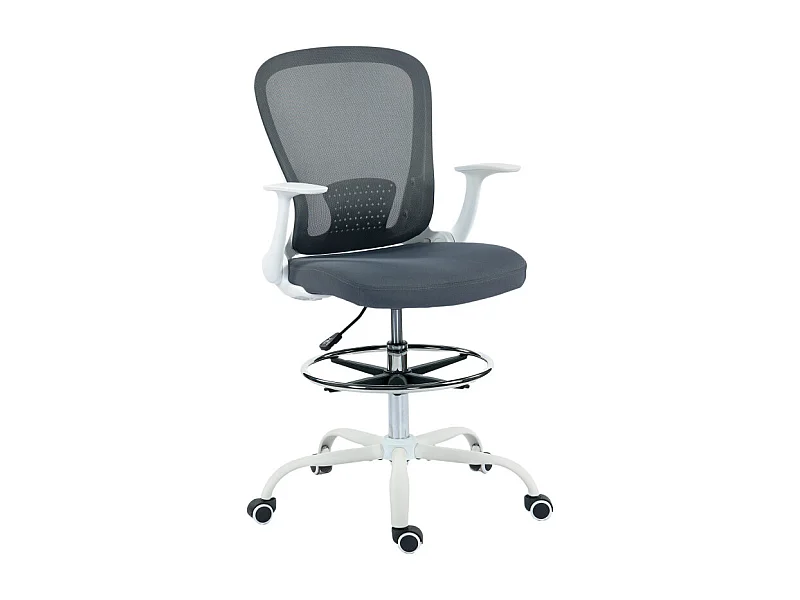 Chaise de bureau ergonomique SCANDICCI grise et blanche