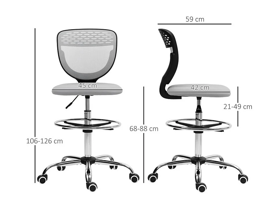 Chaise de bureau ergonomique MAZARA grise