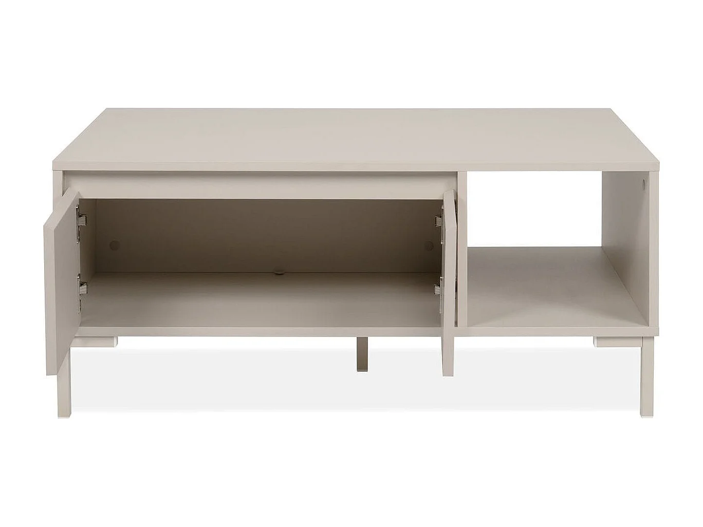 Table basse 2 portes 1 niche beige 100 cm - Ronda