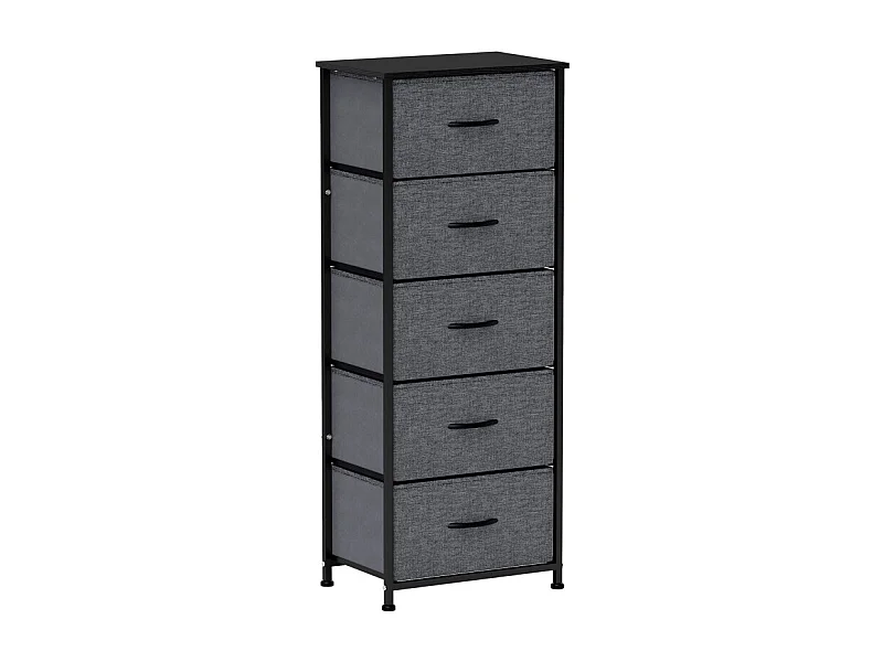 Chiffonnier 5 tiroirs PONTA noir et anthracite