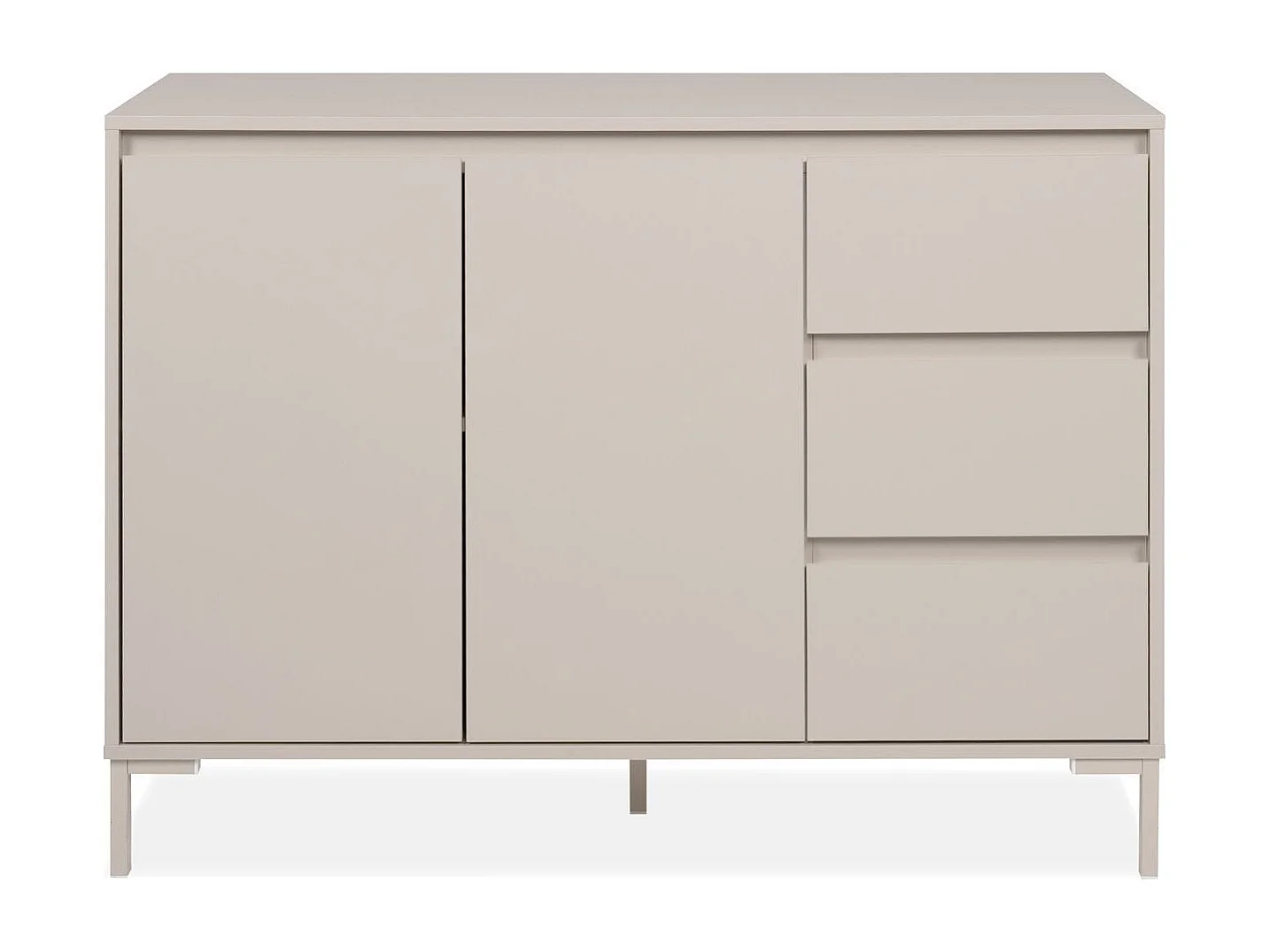 Buffet 2 portes 3 tiroirs beige 120 cm - Ronda