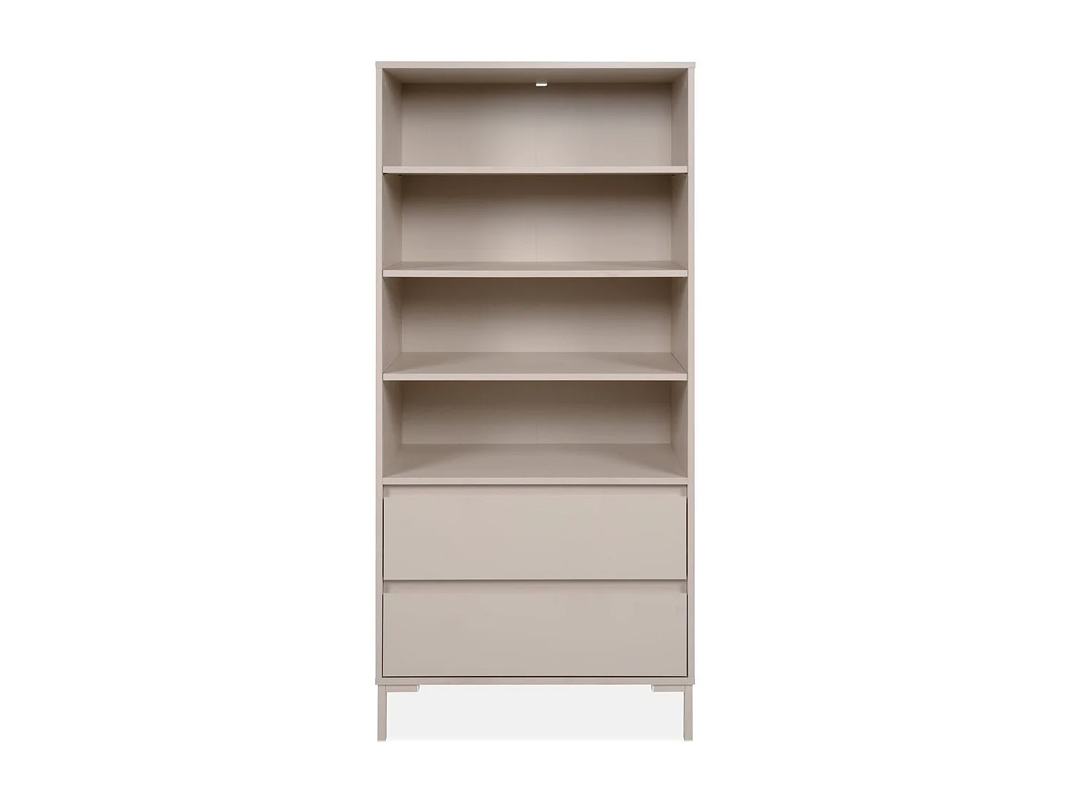 Bibliothèque 2 tiroirs 4 niches beige 78 cm - Ronda