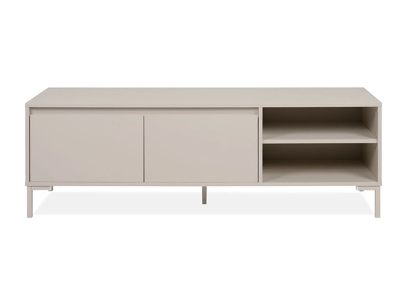 Meuble TV 2 portes 2 niches beige 150 cm - Ronda