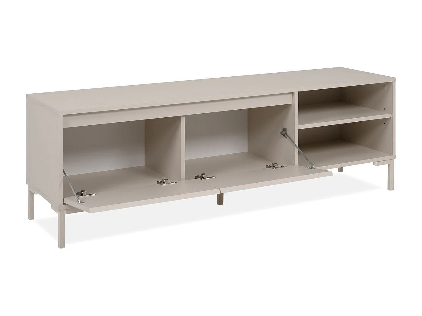 Meuble TV 2 portes 2 niches beige 150 cm - Ronda