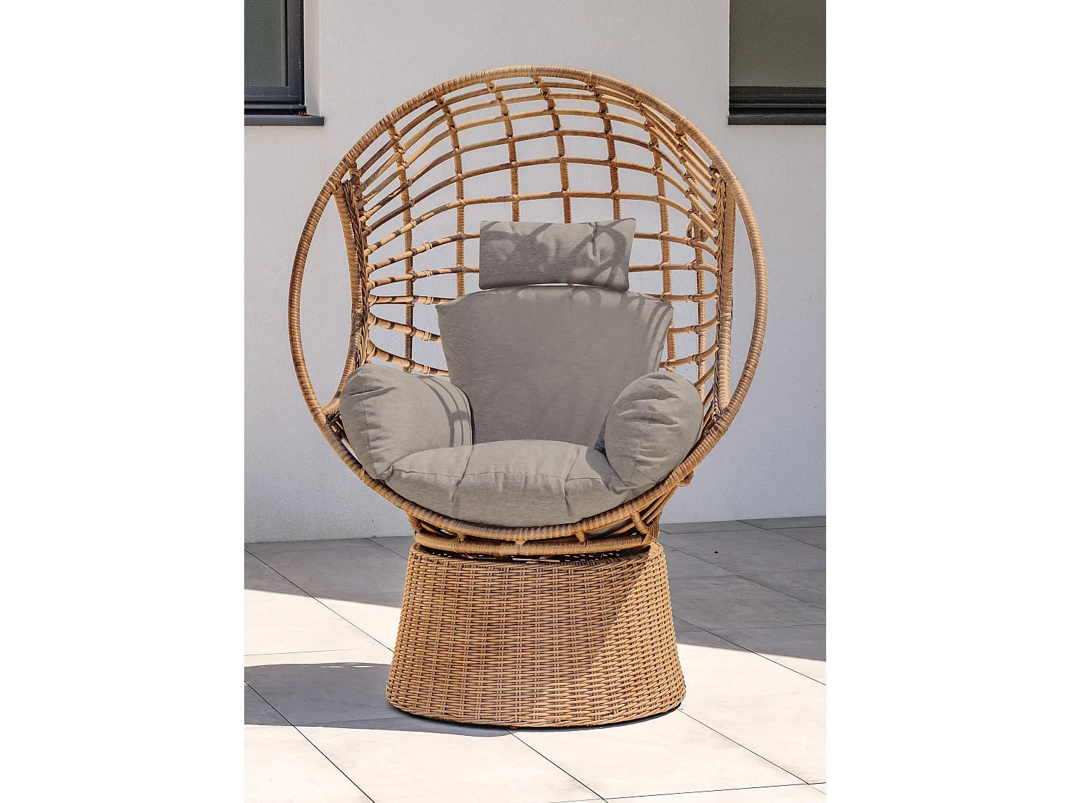 Balancelle de Jardin en Résine Tressée "Borabora" 153cm Marron