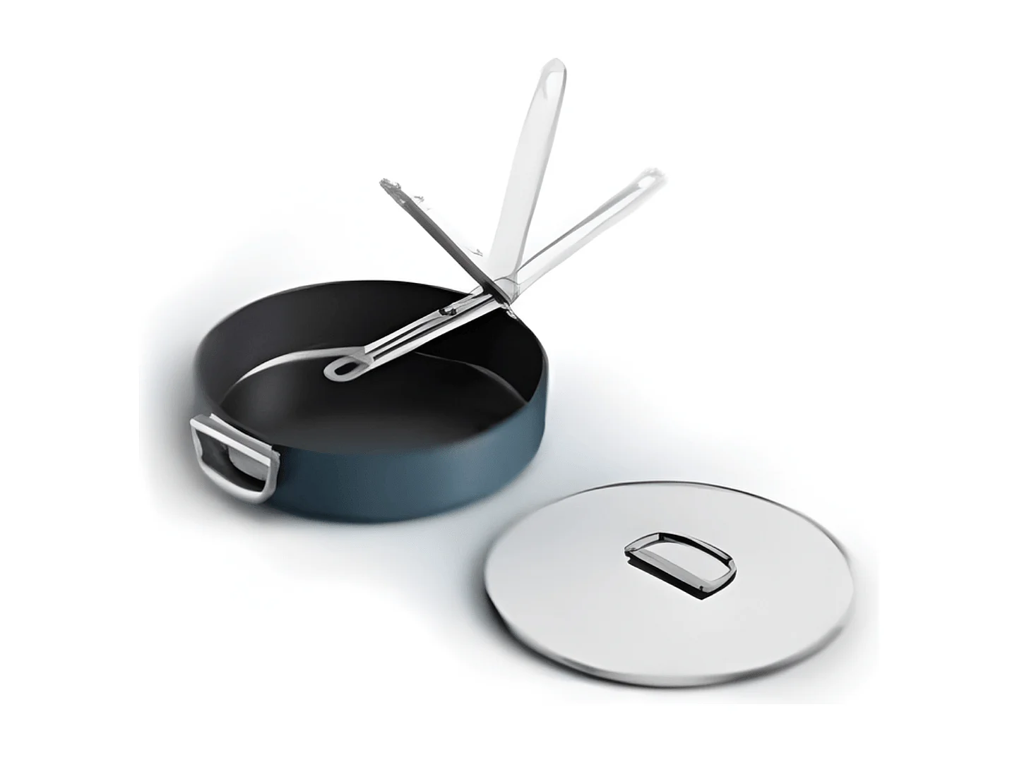 Poêle antiadhésive Joseph Joseph Space 30 cm (12"), manche pliable inox, compatible induction et four jusqu’à 232°C.