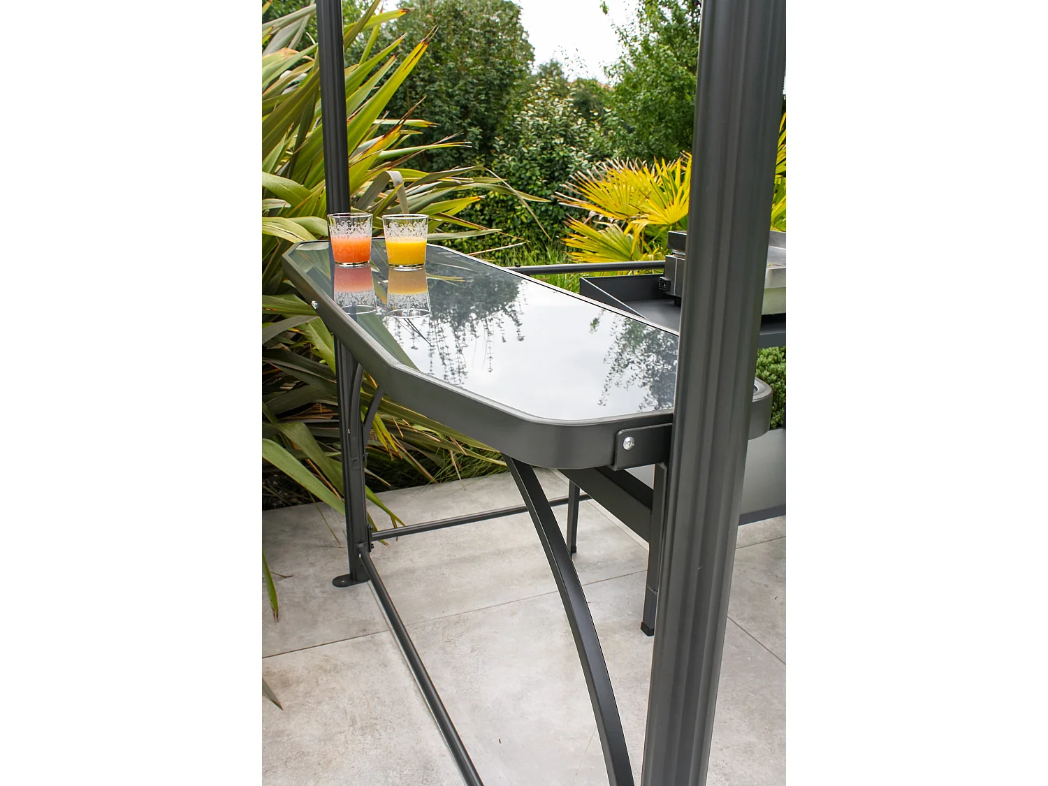 Abri Barbecue "Toit Aéré" 240cm Gris Anthracite