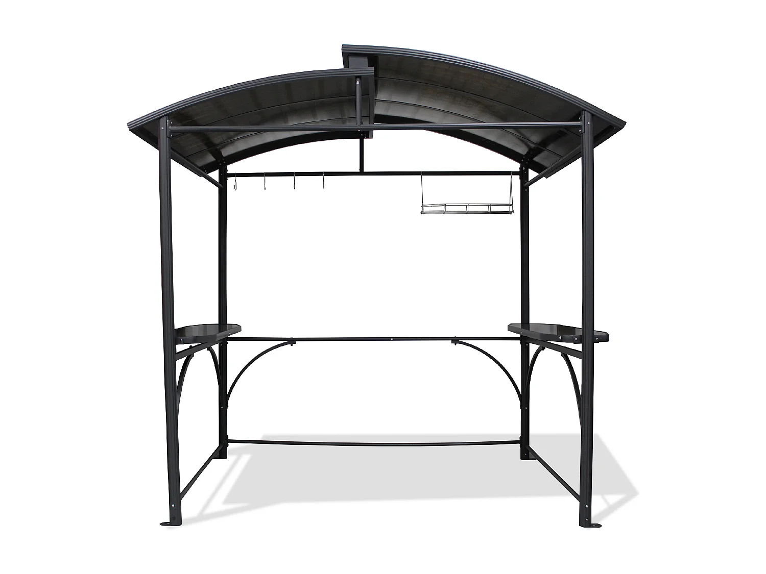 Abri Barbecue "Toit Aéré" 240cm Gris Anthracite
