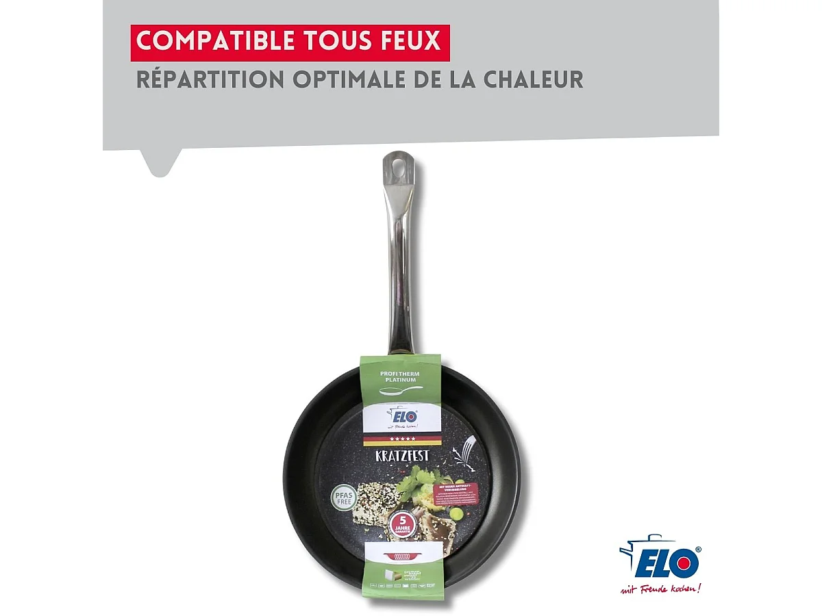 Set de 3 Poêles 24, 28 et 32 cm céramique sans PFAS Profi Therm Platinum Elo