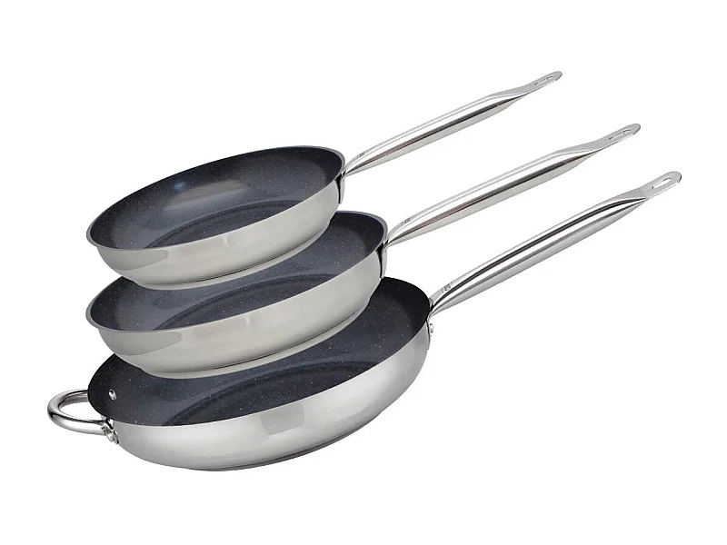 Set de 3 Poêles 24, 28 et 32 cm céramique sans PFAS Profi Therm Platinum Elo