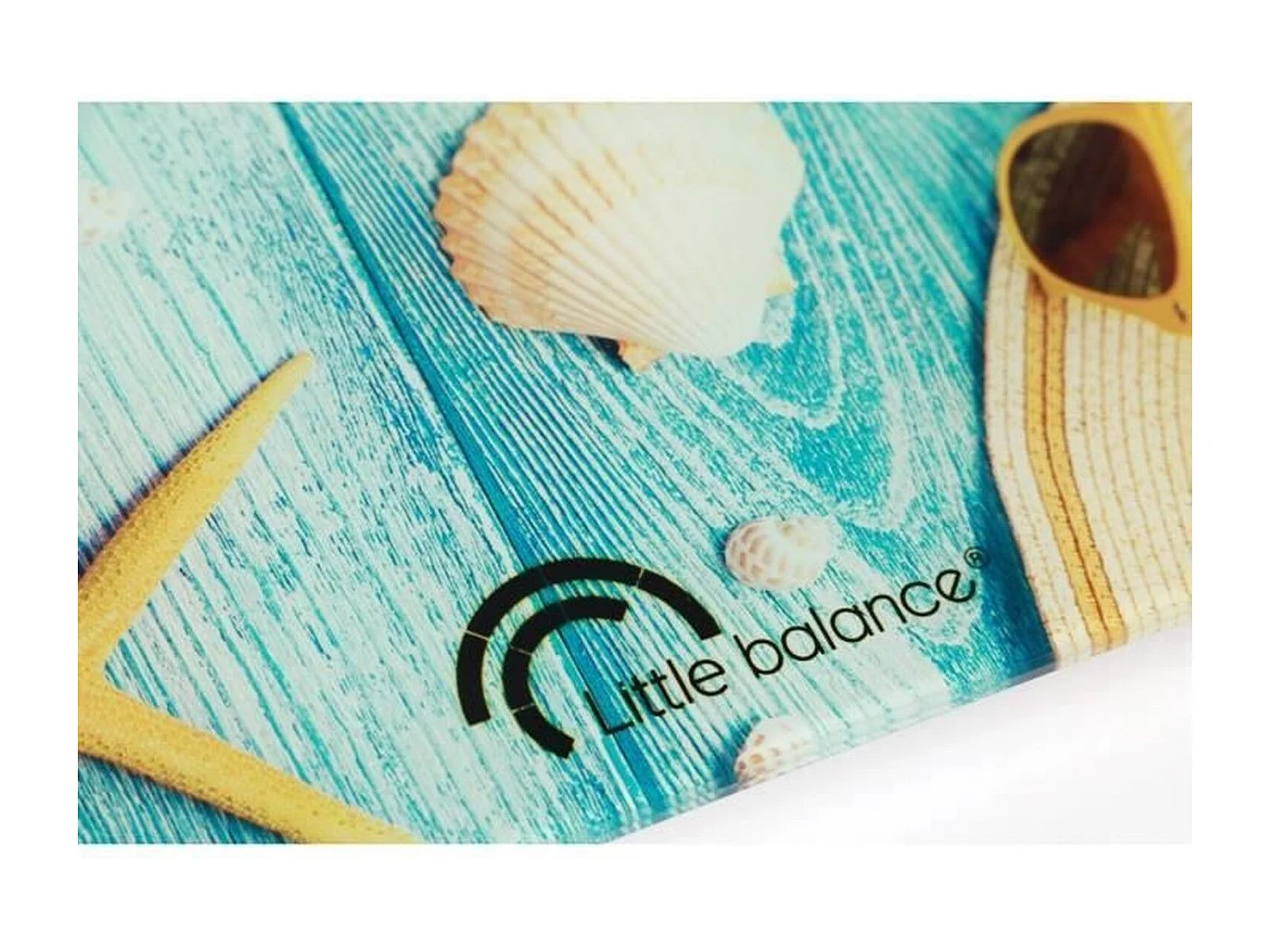 Elektronische weegschaal LITTLE BALANCE 8334 met schelpenmotief, gehard glas, LCD-scherm 7,4x3 cm, capaciteit 180 kg