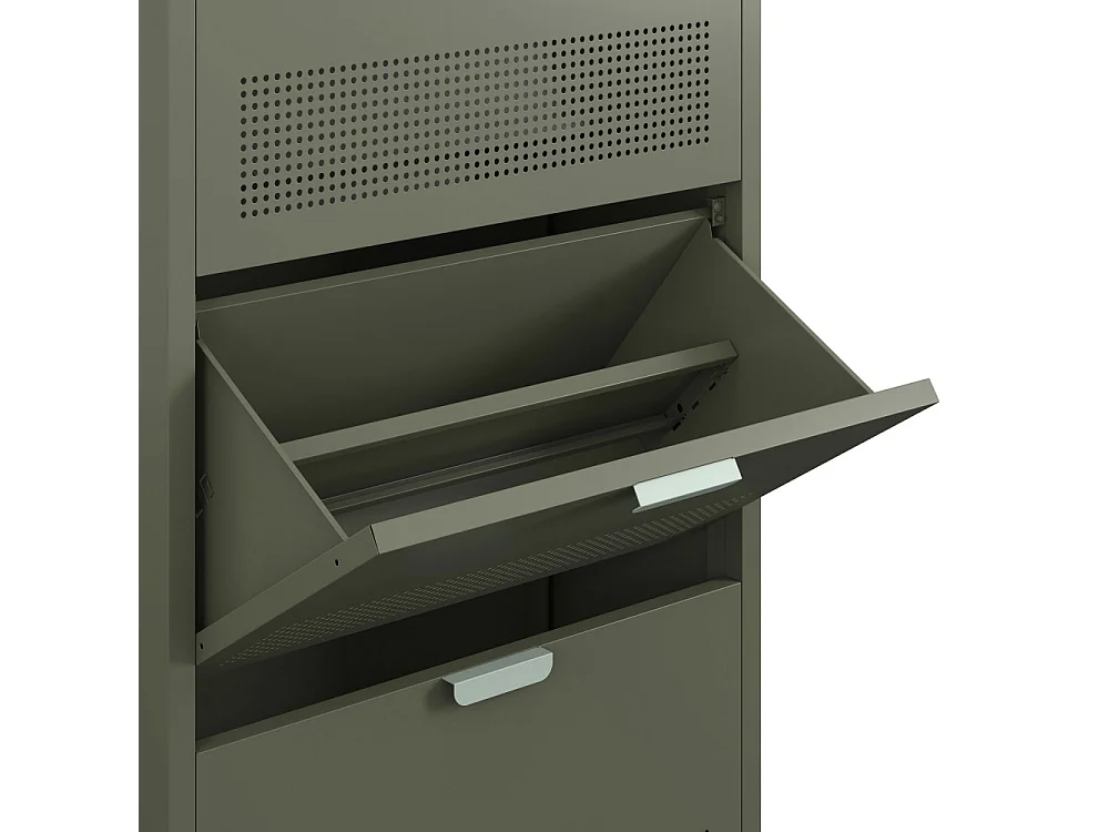 Adel - Meuble à chaussures 3 portes en métal H120cm - Vert