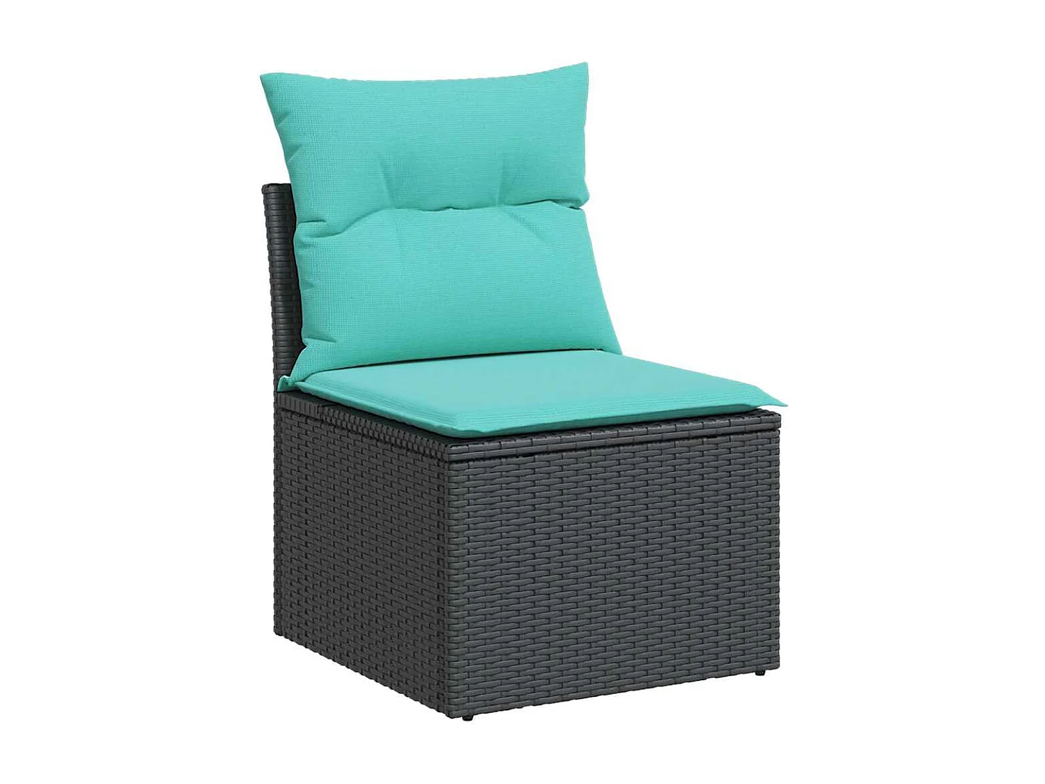 Set sofás jardín y cojines 6 piezas ratán sintético acacia negro