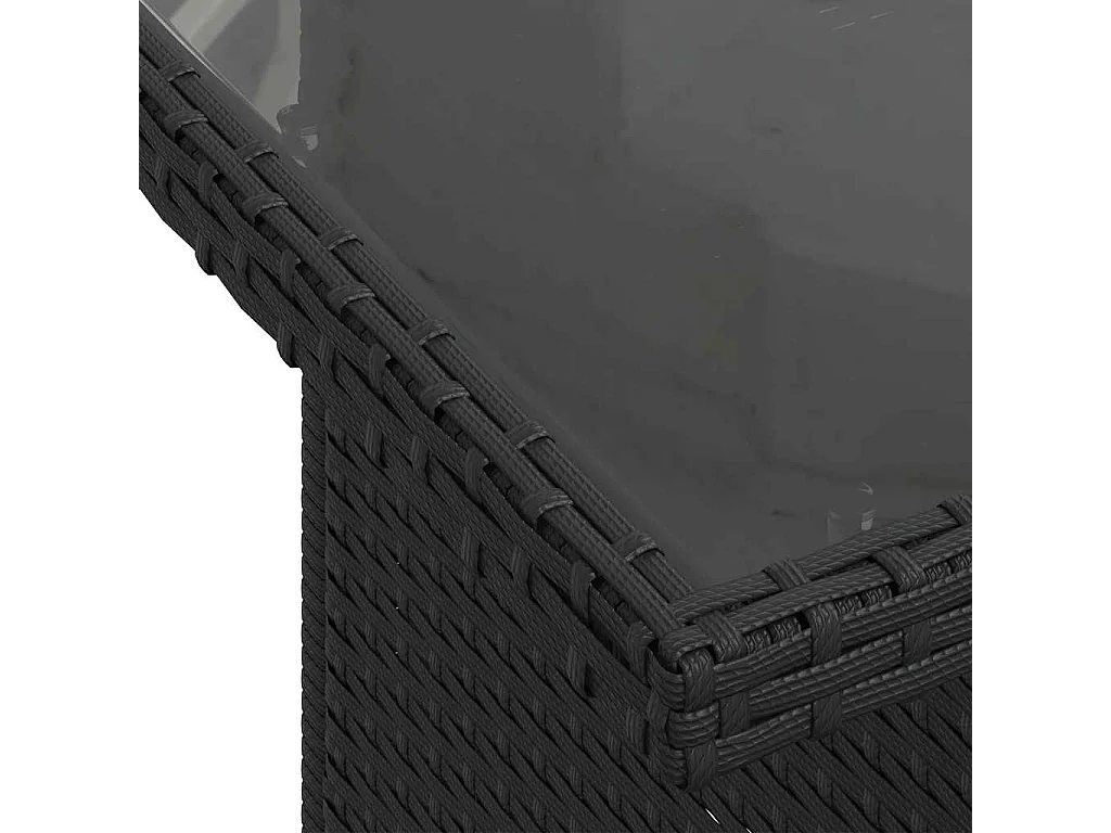 Set sofás jardín y cojines 6 piezas ratán sintético acacia negro