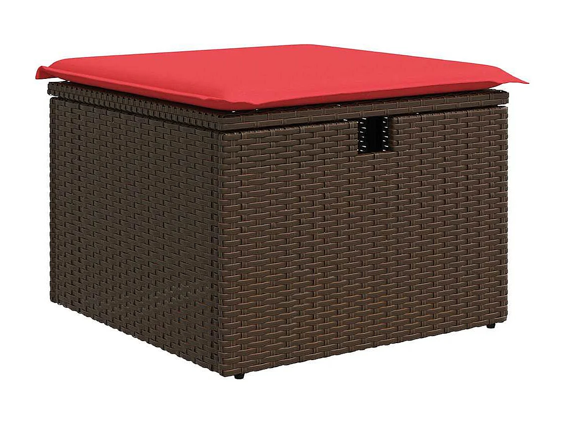 Set sofás jardín y cojines 6 piezas ratán sintético acacia marrón