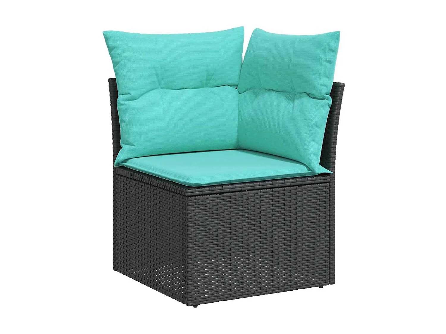 Set sofás jardín y cojines 6 piezas ratán sintético acacia negro