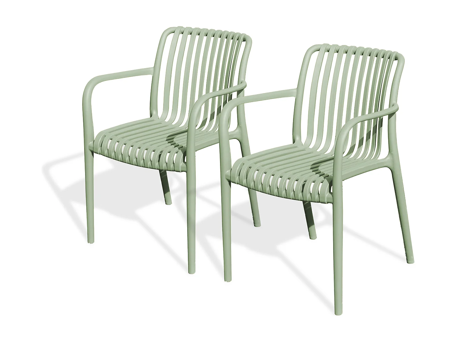 Lot de 2 fauteuils de jardin empilables en Polypropylène