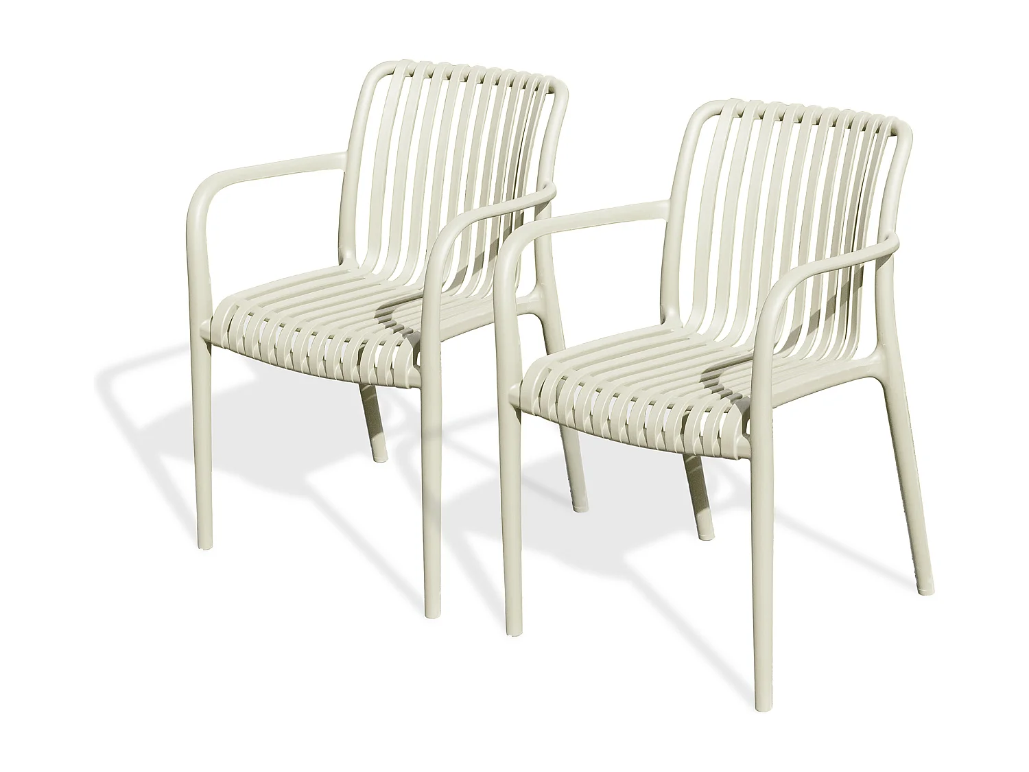 Set mit 2 stapelbaren Gartensesseln aus Polypropylen