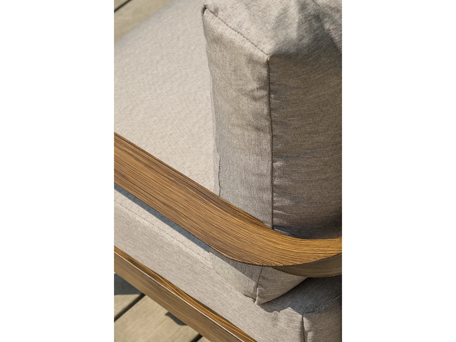 4-Sitzer-Gartenmöbel, Aluminium, Holzeffekt