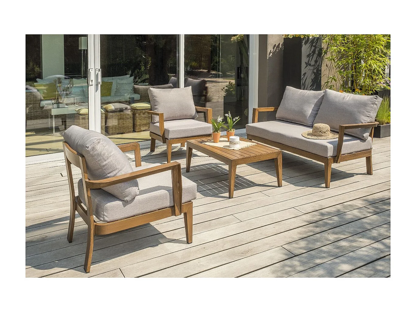 Salon de jardin 4 places en aluminium - PORTOFINO