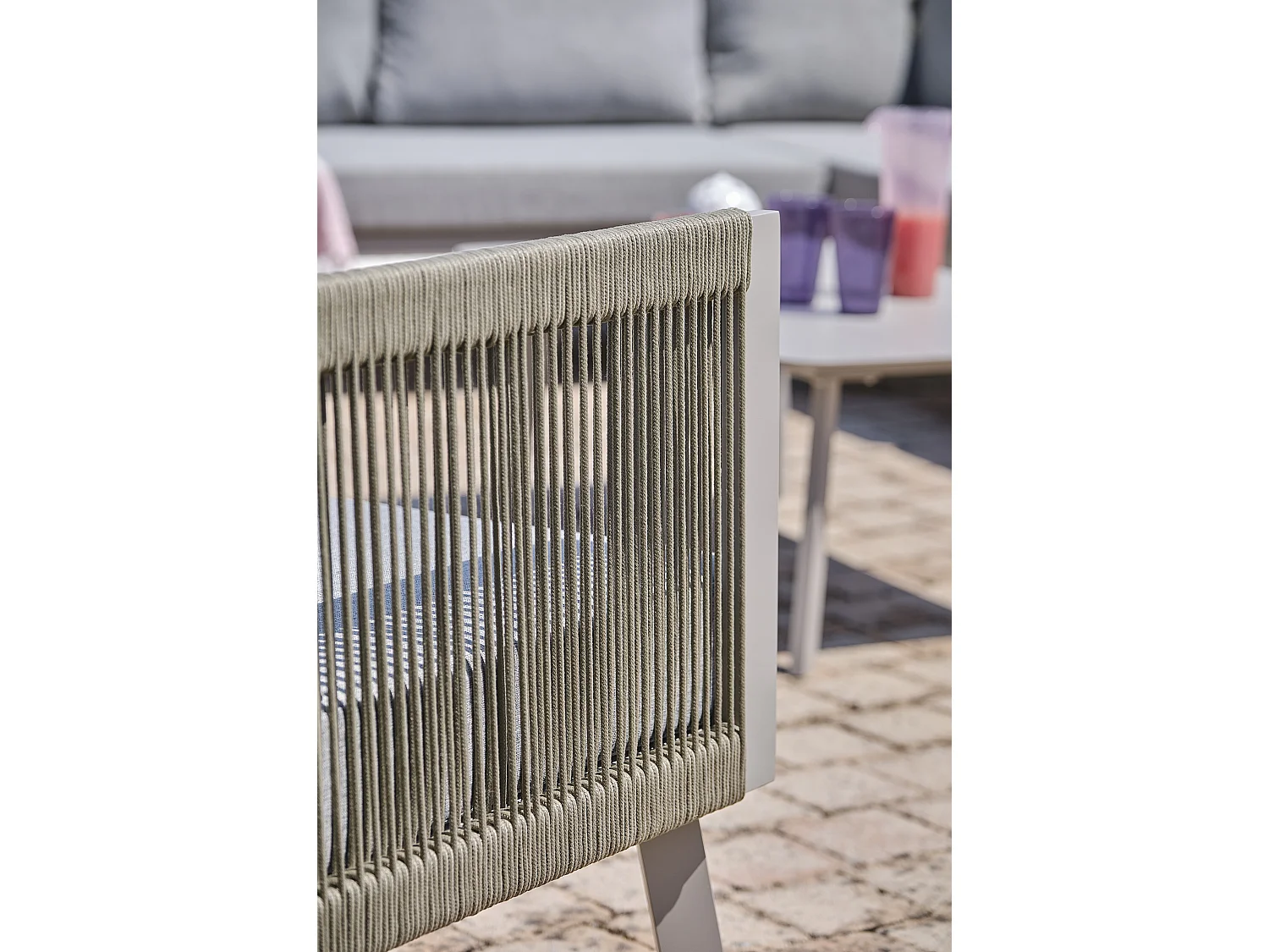 Salón de jardín de esquina 7 plazas de aluminio