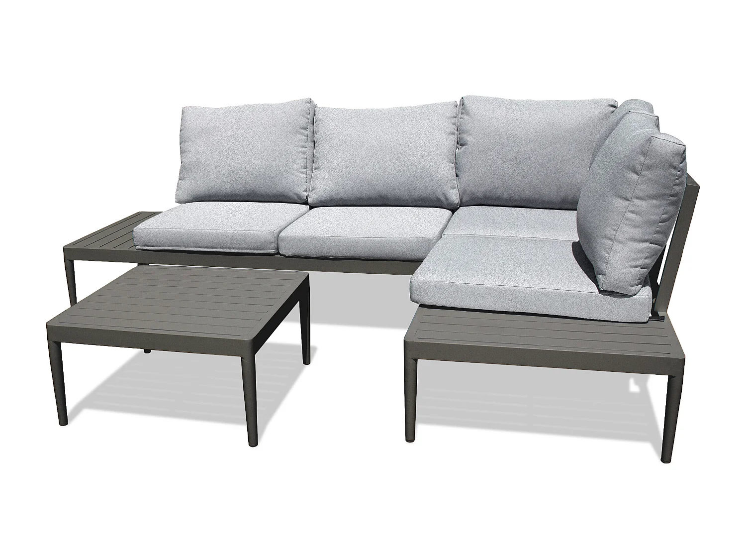 Salon de jardin d'angle 4 places en aluminium