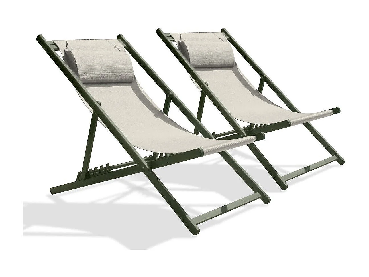 Lotto di 2 sedie a sdraio giardino plastificata e alluminio