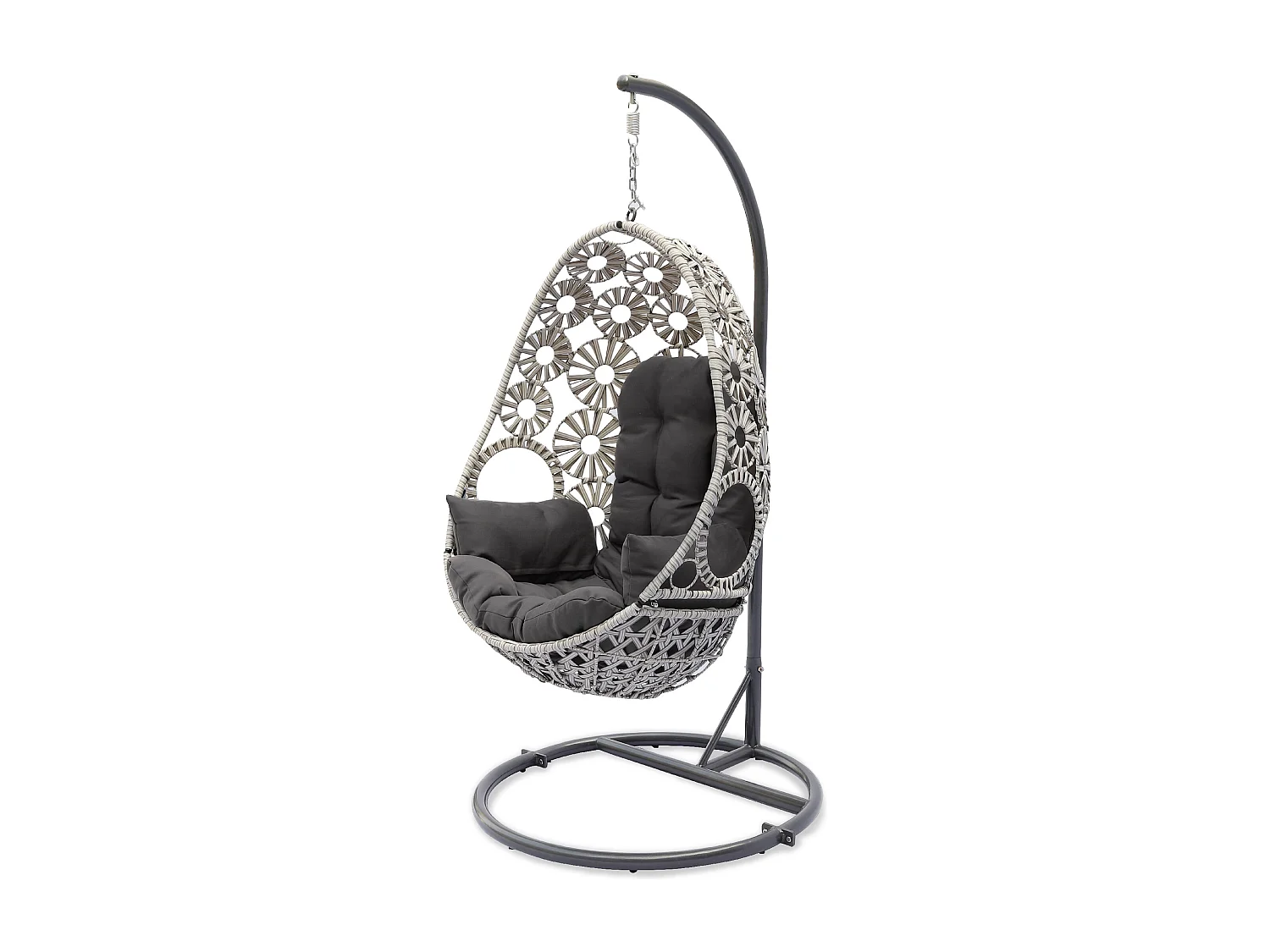 Balancelle de jardin en résine écrue avec coussin