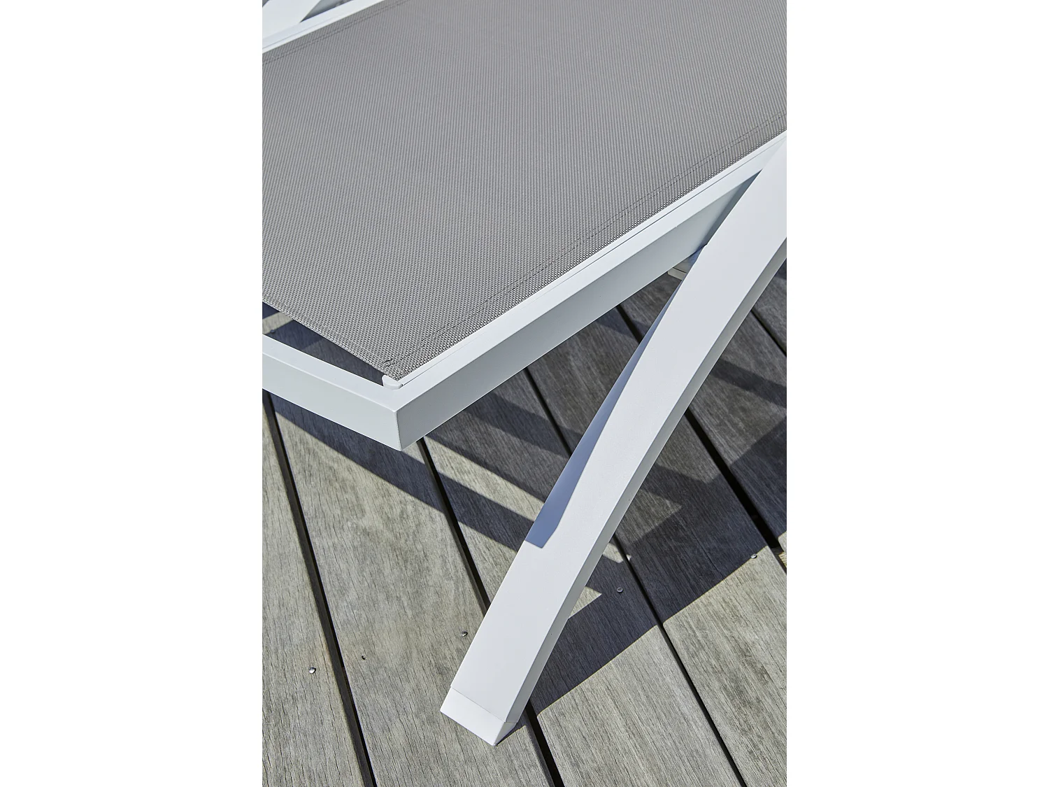 Lot de 2 bains de soleil en toile plastifiée et aluminium - BARCELONA