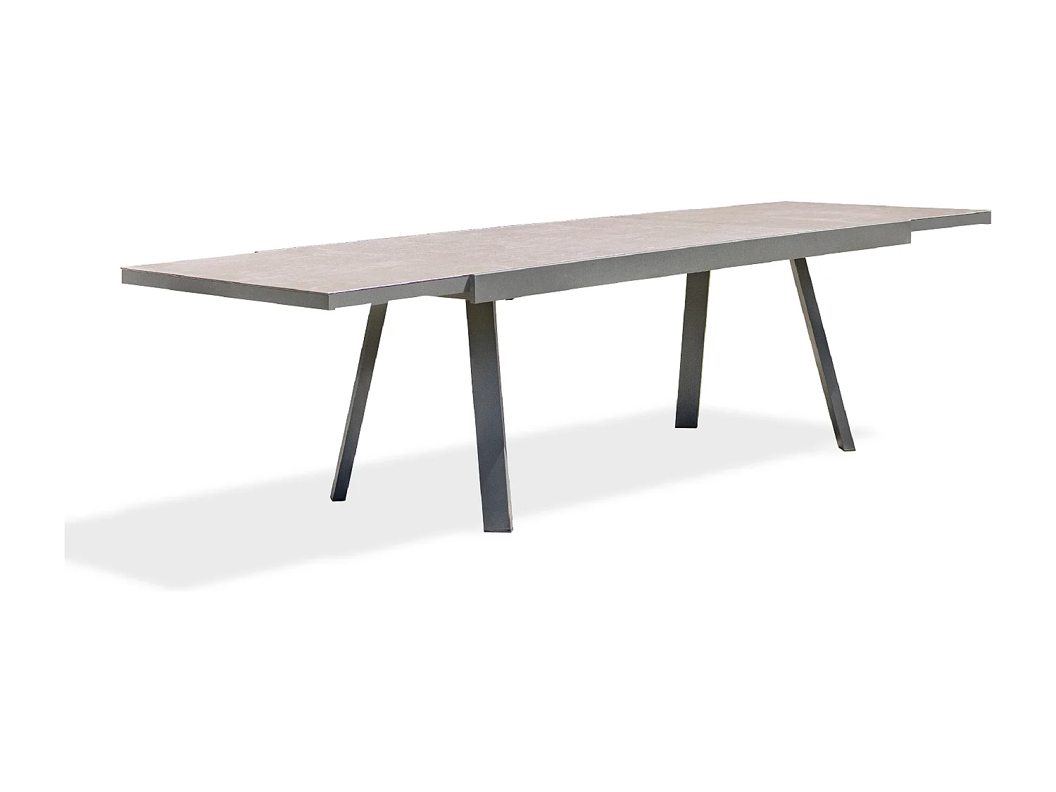 Table de jardin 12 places en aluminium et céramique sur verre