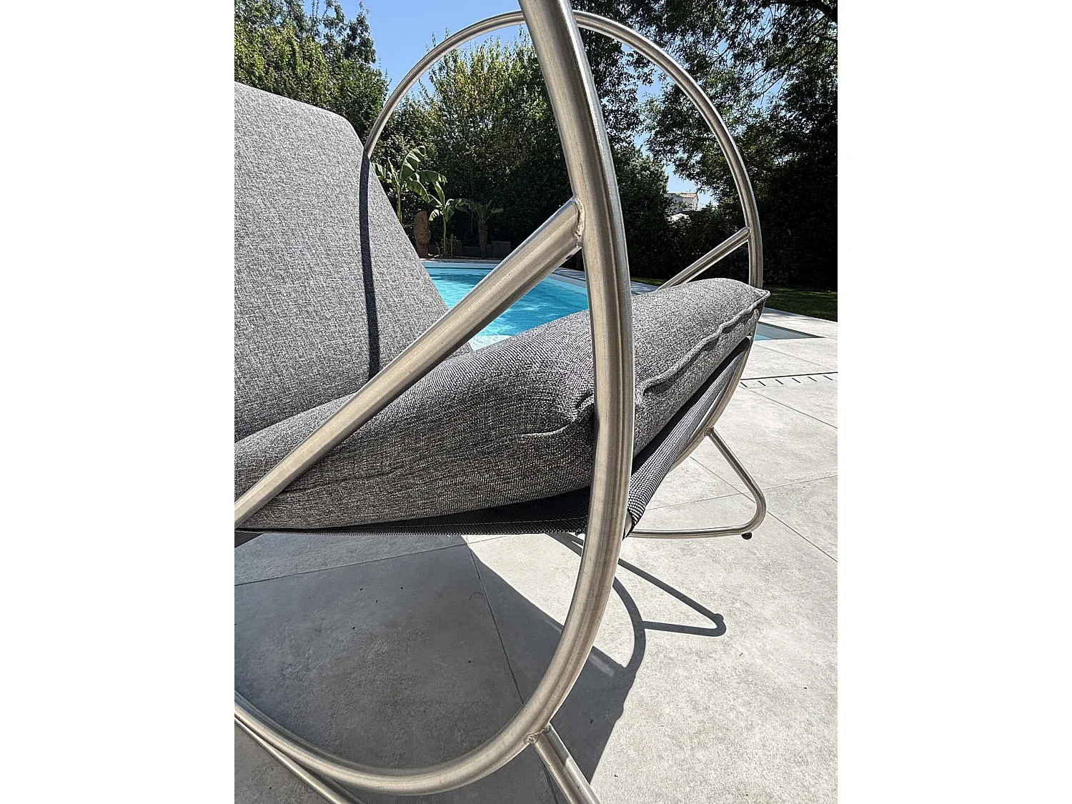 Fauteuil Rocking Chair de Jardin "Caprera" 120cm Gris