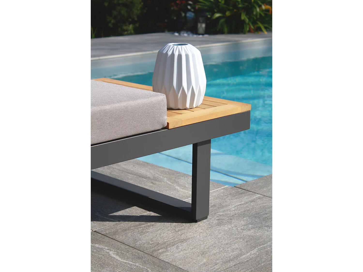 4-Sitzer-Gartenmöbel, Aluminium und Akazienholz