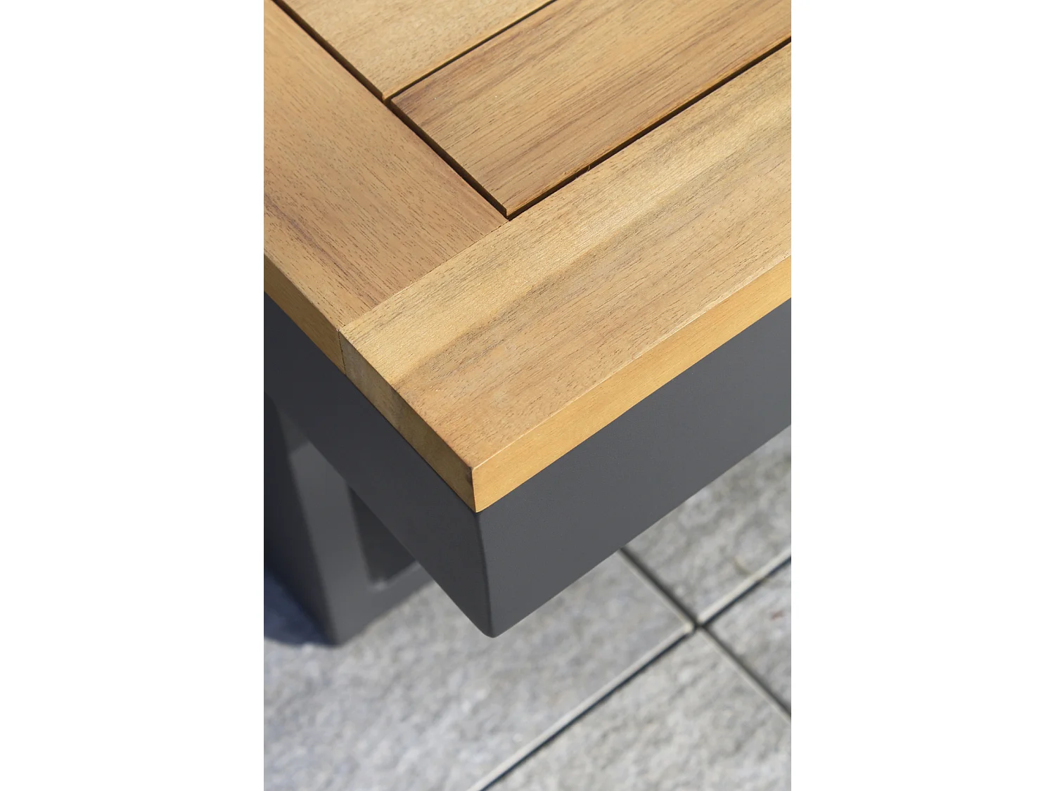 Salotto da giardino 4 posti in legno di acacia e alluminio