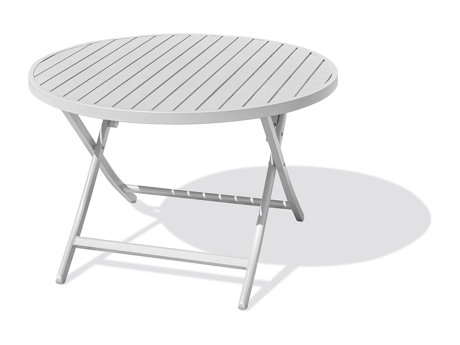 Table de jardin ronde pliante en aluminium