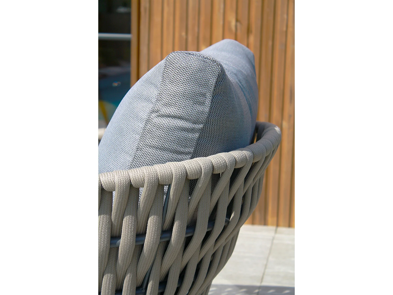 Salon de jardin 4 places en corde tissée et acier - CAPRI