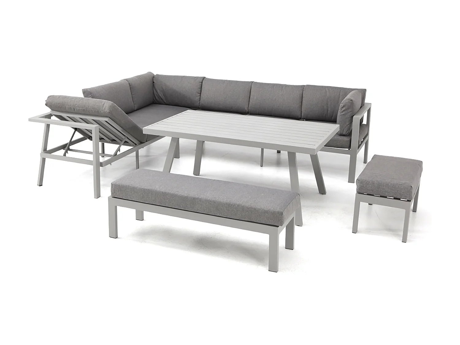 Conjunto de comedor de jardín 9 plazas de aluminio