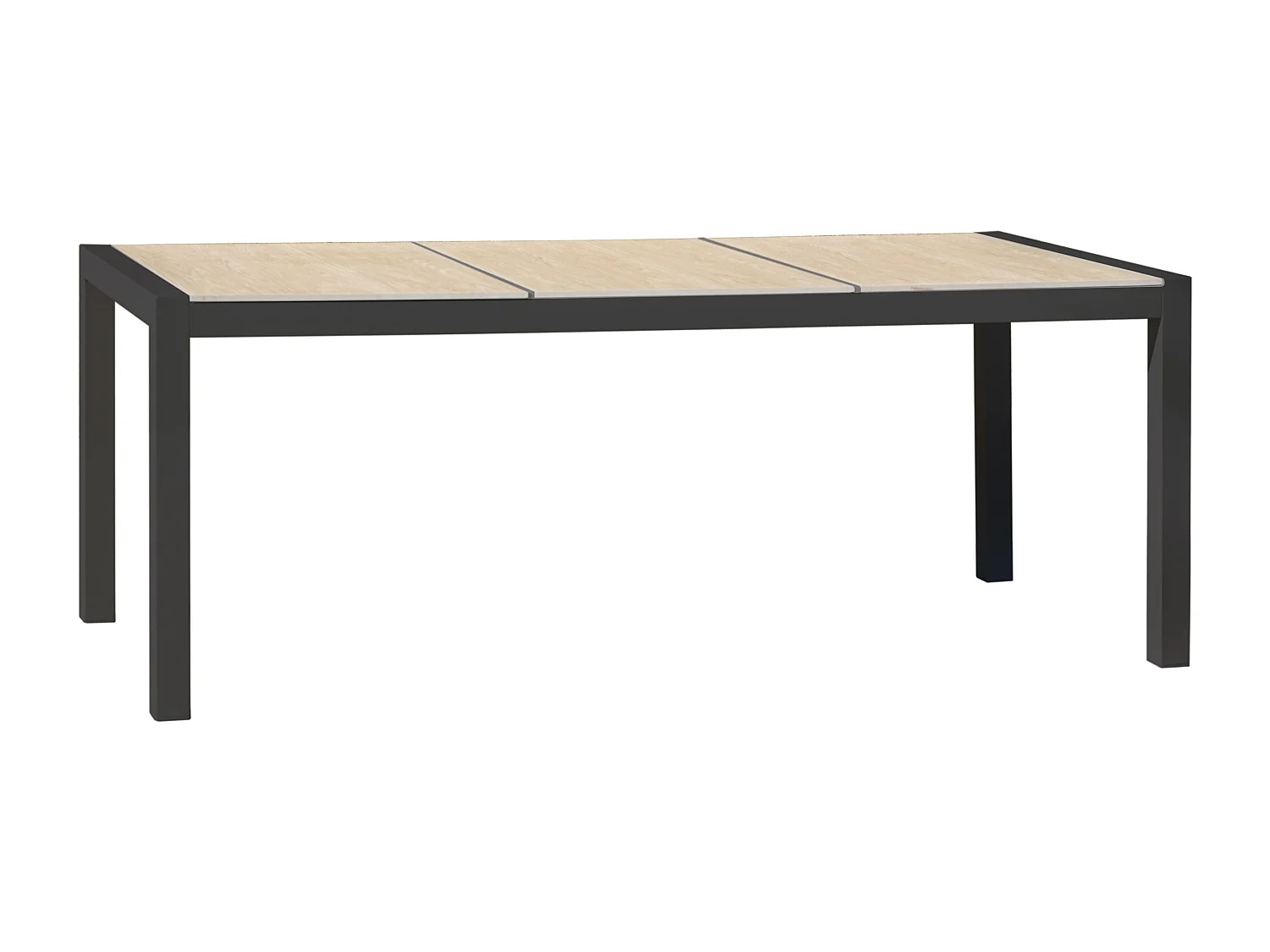 Table de jardin en aluminium avec plateau céramique