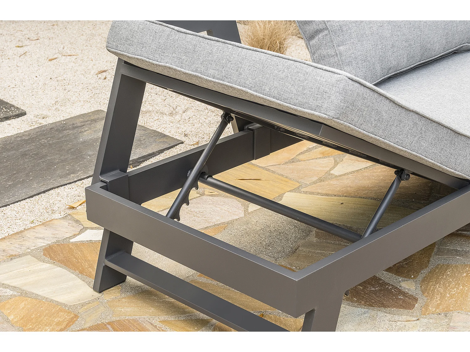 Salon d'angle de jardin 6 places en aluminium  - NEWYORK