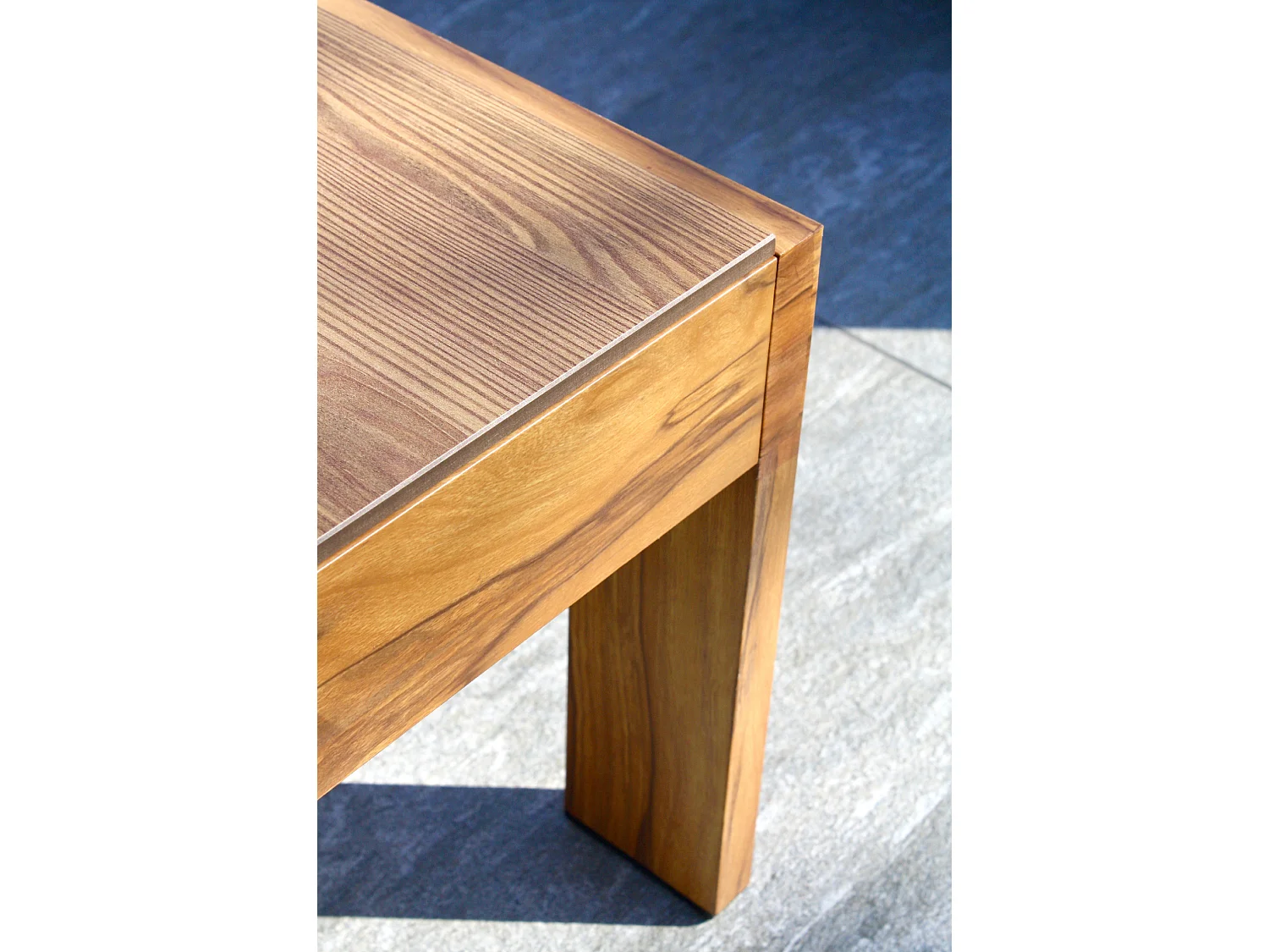 5-Sitzer-Eckgartenmöbel, Aluminium, Holzeffekt