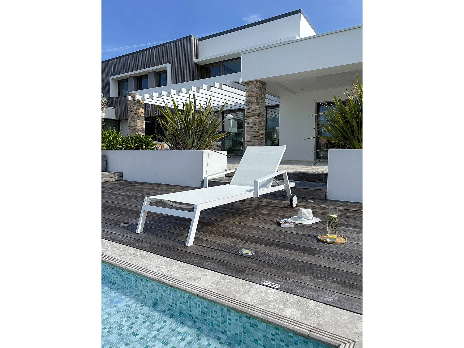 Lettino in alluminio e plastificata