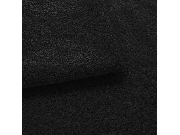 Lit adulte bouclé 180x200 Zenna - coffre de rangement, sommier - Noir (Lambi 13)