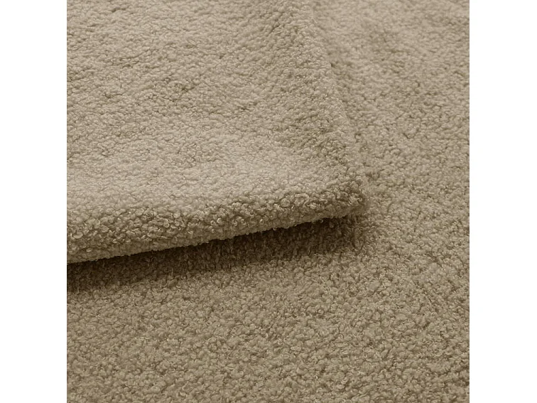 Polsterbett boucle 180x200 Zenna - Bettkasten, Metall-Lattenrost - Beige (Lambi 6)