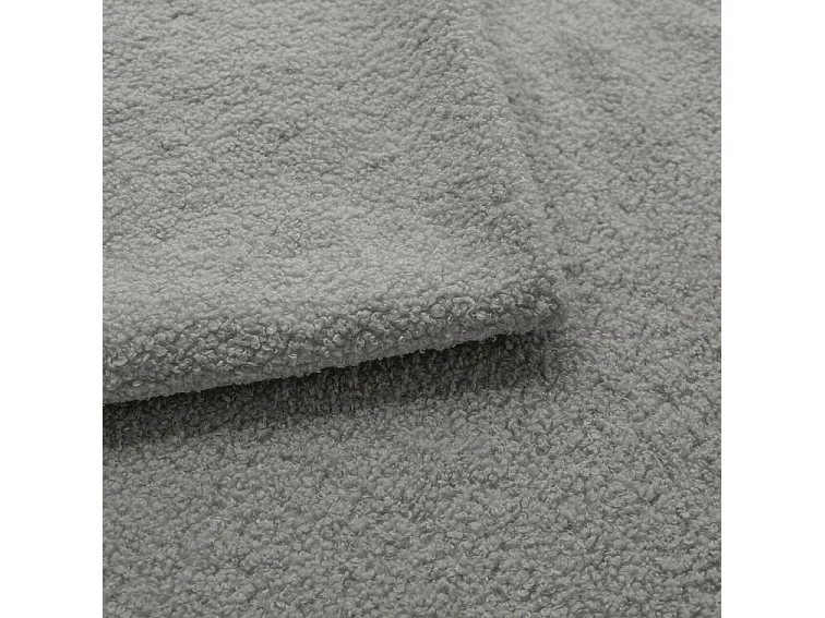 Lit adulte bouclé 160x200 Zenna - coffre de rangement, sommier métallique - Gris clair (Lambi 11)