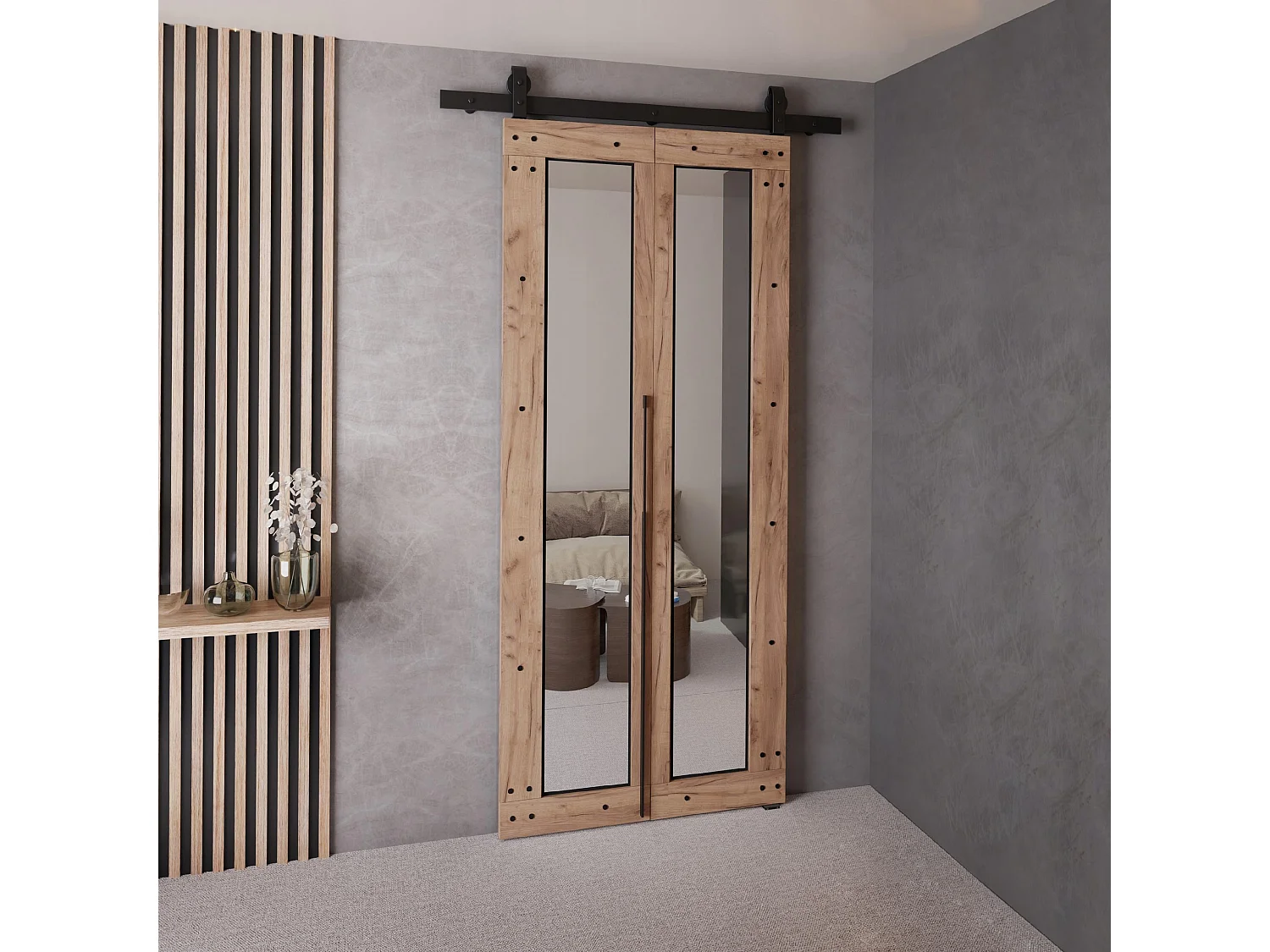 Portes coulissantes QUDIO M8 chêne craft doré 70