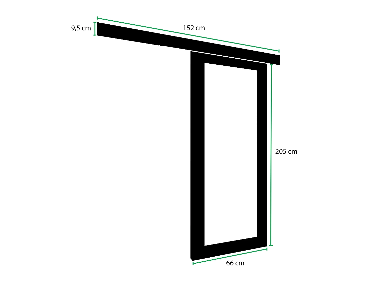 Porte coulissante ADIO 3 avec cache-rail noir et Old Style 60