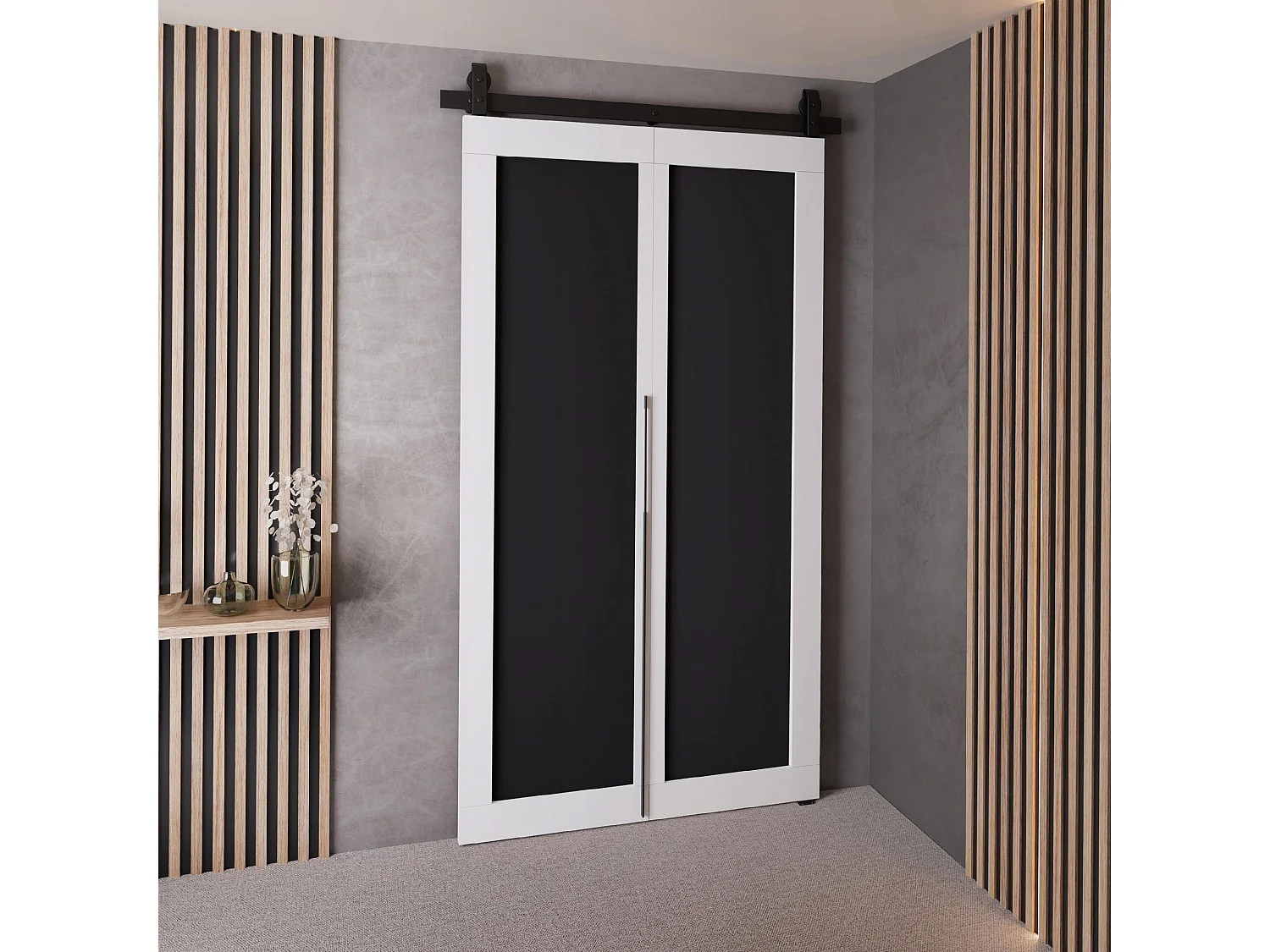 Schuifdeur QUDIO M1 wit + zwart 90