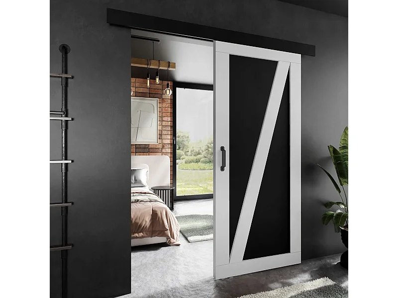 Schiebetür ADIO 3 mit Blende Weiß und Schwarz 60