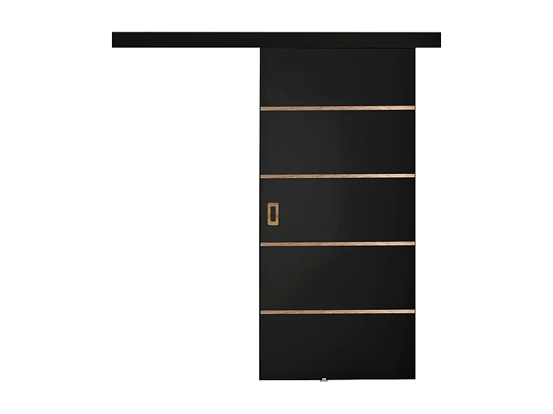 Schiebetür mit Abdeckleiste  WERDI PLUS 90 schwarz