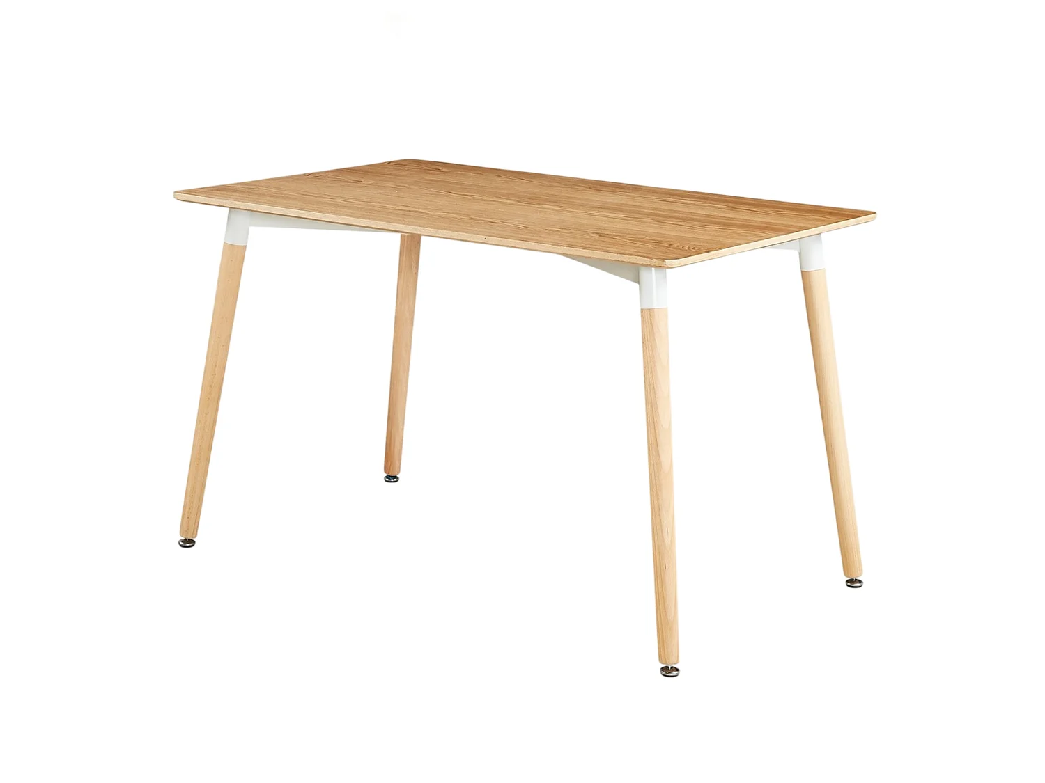 LUCIA - Table à Manger Rectangulaire Effet Chêne + 4 Chaises en Velours Roses - Style Scandinave