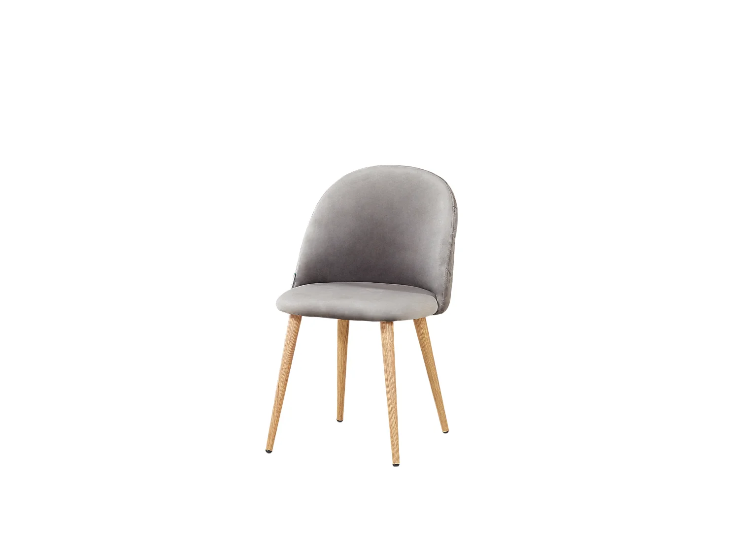LUCIA - Table à Manger Rectangulaire Blanche + 4 Chaises en Velours Grises - Style Scandinave